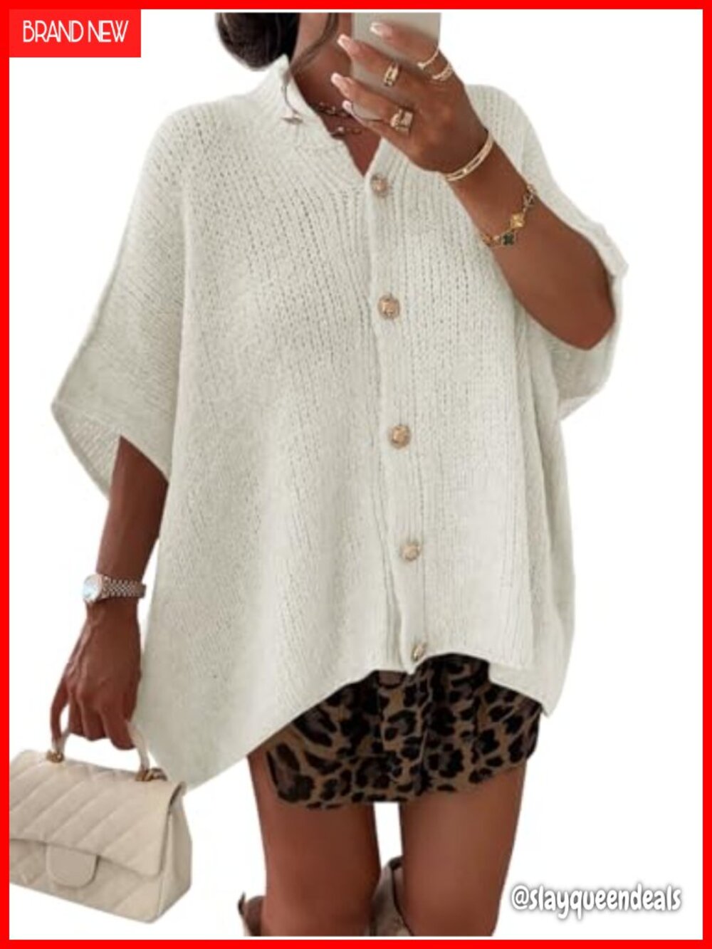 Short Sleeve Button Down Lightweight Knit Cardigan